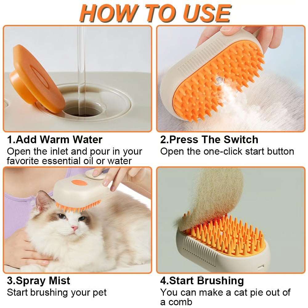 Furriva – Pet Steam Brush for Easy Grooming