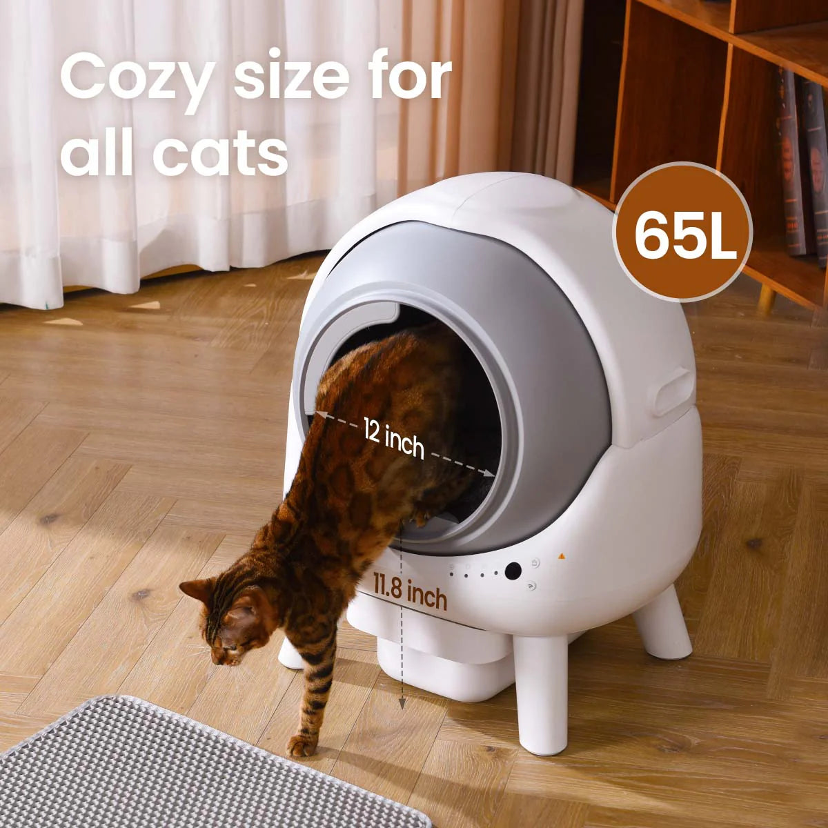 Whiskora™ – Wide Opening Smart Self-Cleaning Litter Box