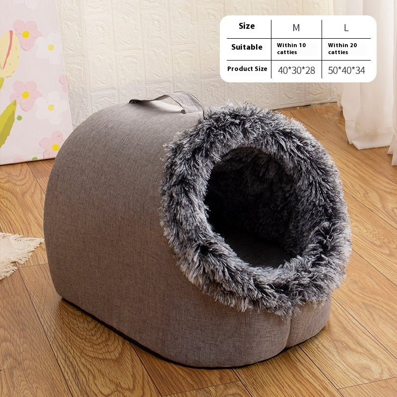 Pawluna – Cozy Winter Cave Bed for Dogs & Cats