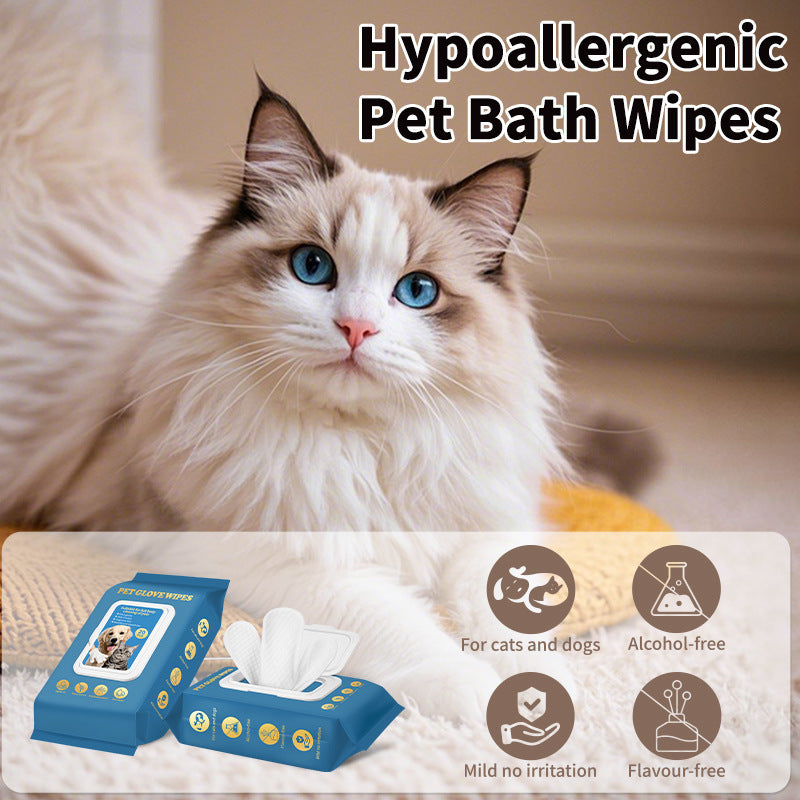 Pawsera – Deodorizing Grooming Glove Wipes for Cats & Dogs