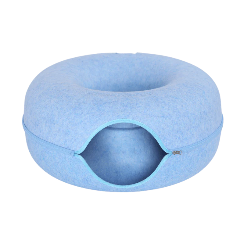 Purrluna – Cozy Peekaboo Cat Cave Bed for Indoor Cats & Kittens