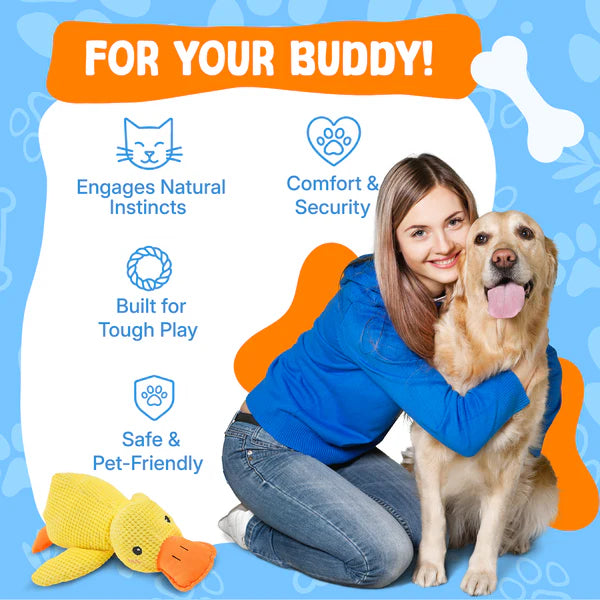 Zylera – Indestructible Duck Dog Toy for Anxiety & Play