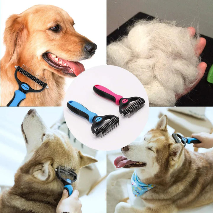 Furvana – Dual-Head Safe Dematting Pet Grooming Comb for Dogs & Cats