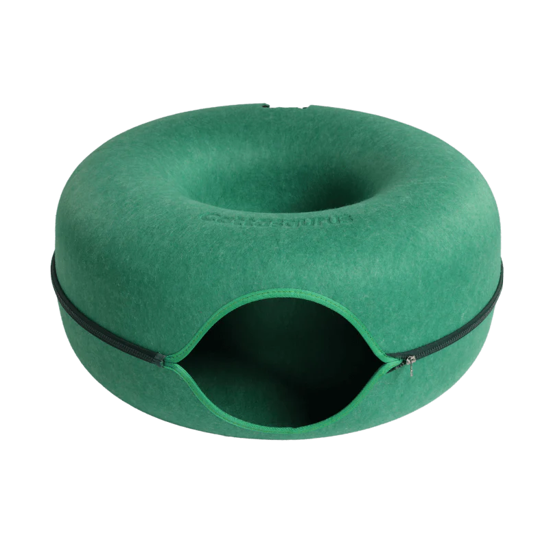 Purrluna – Cozy Peekaboo Cat Cave Bed for Indoor Cats & Kittens
