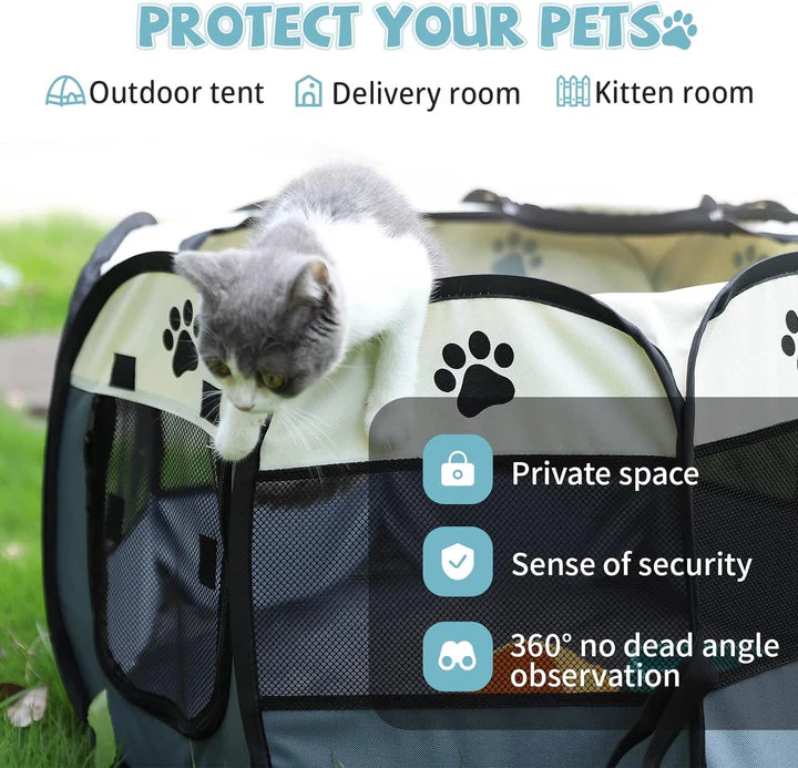Pawvera – Spacious Pet Play Pen for Cats, Puppies & Small Pets