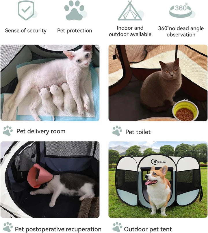 Pawvera – Spacious Pet Play Pen for Cats, Puppies & Small Pets