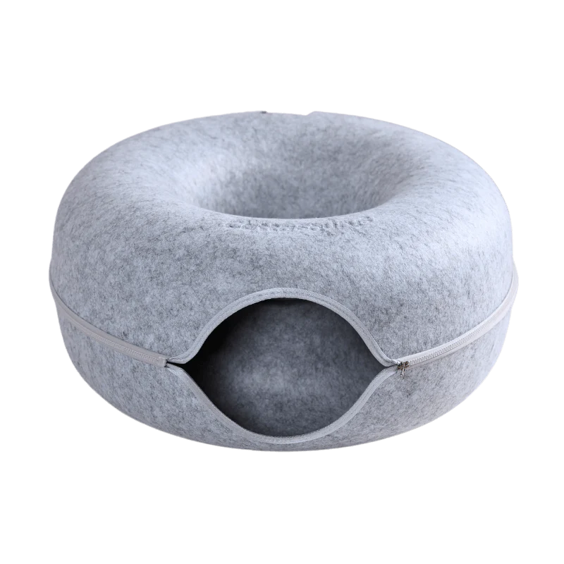 Purrluna – Cozy Peekaboo Cat Cave Bed for Indoor Cats & Kittens
