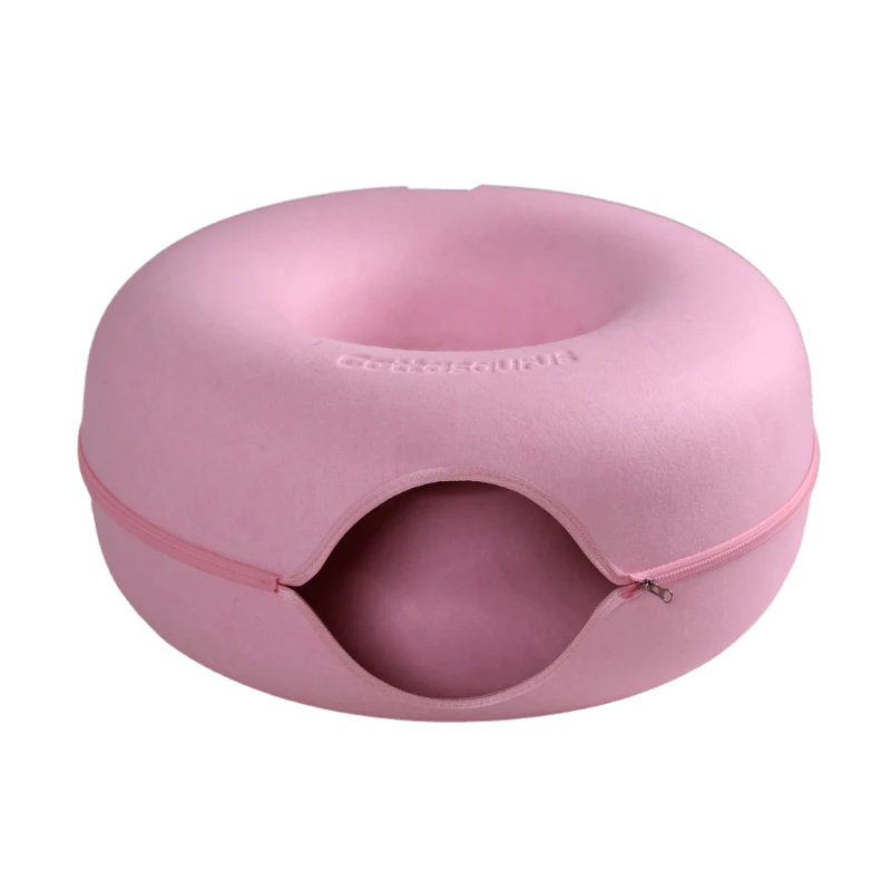 Purrluna – Cozy Peekaboo Cat Cave Bed for Indoor Cats & Kittens