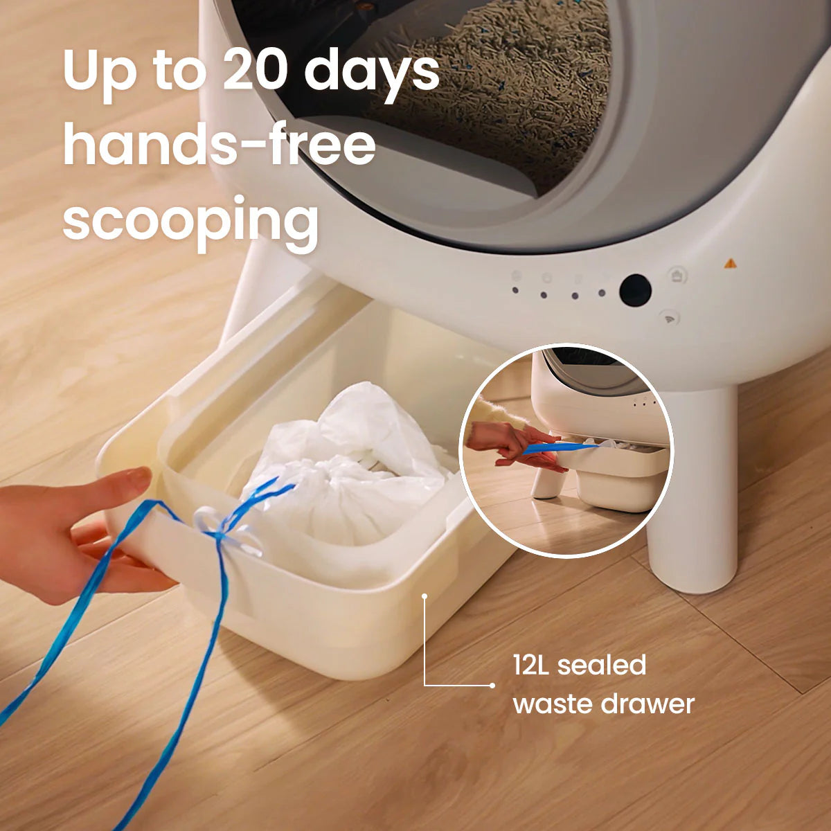 Whiskora™ – Wide Opening Smart Self-Cleaning Litter Box