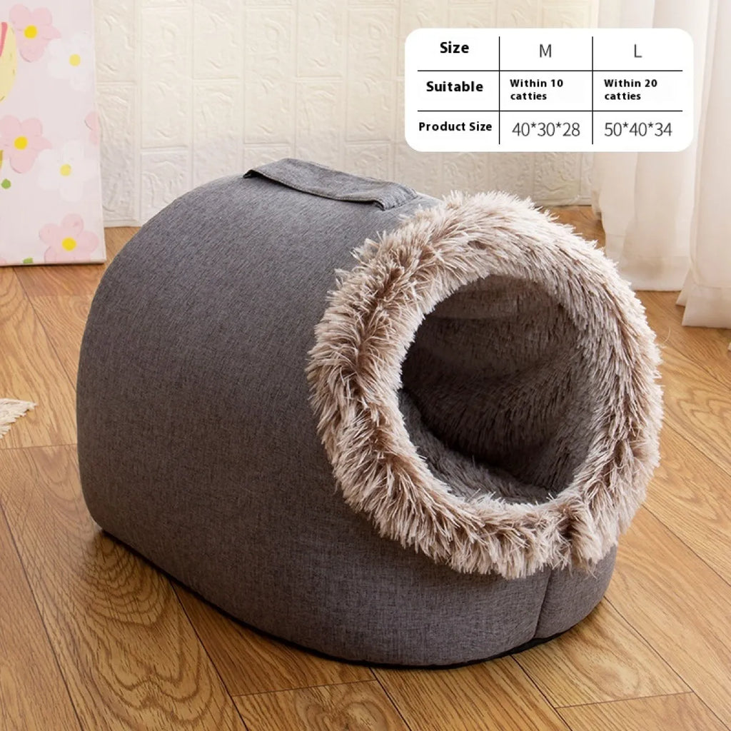 Pawluna – Cozy Winter Cave Bed for Dogs & Cats