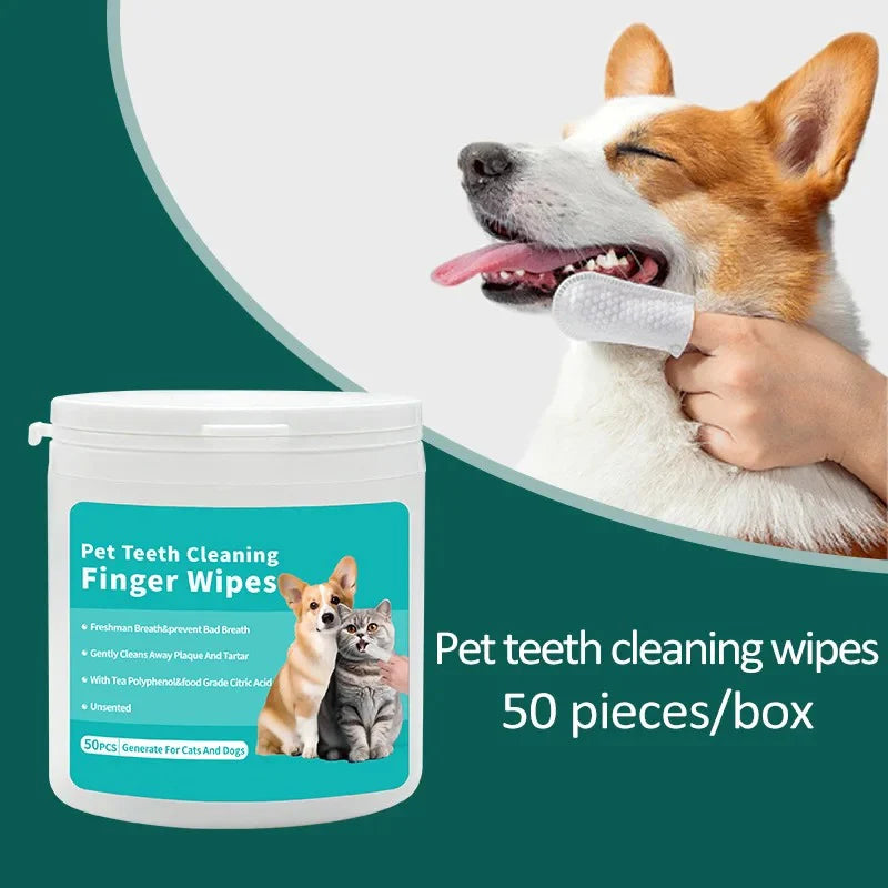 Pawdora – Tooth Cleaning Finger Wipes for Dogs & Cats | Pet Dental Care Finger Wipes